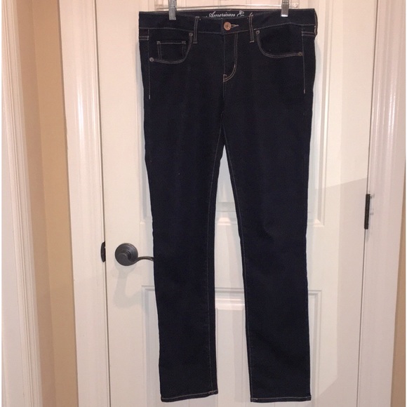 American Eagle Outfitters Denim - AEO 12 Dark Wash Stretch Jeans with Metal Embossed Button and Studs 5 Pockets